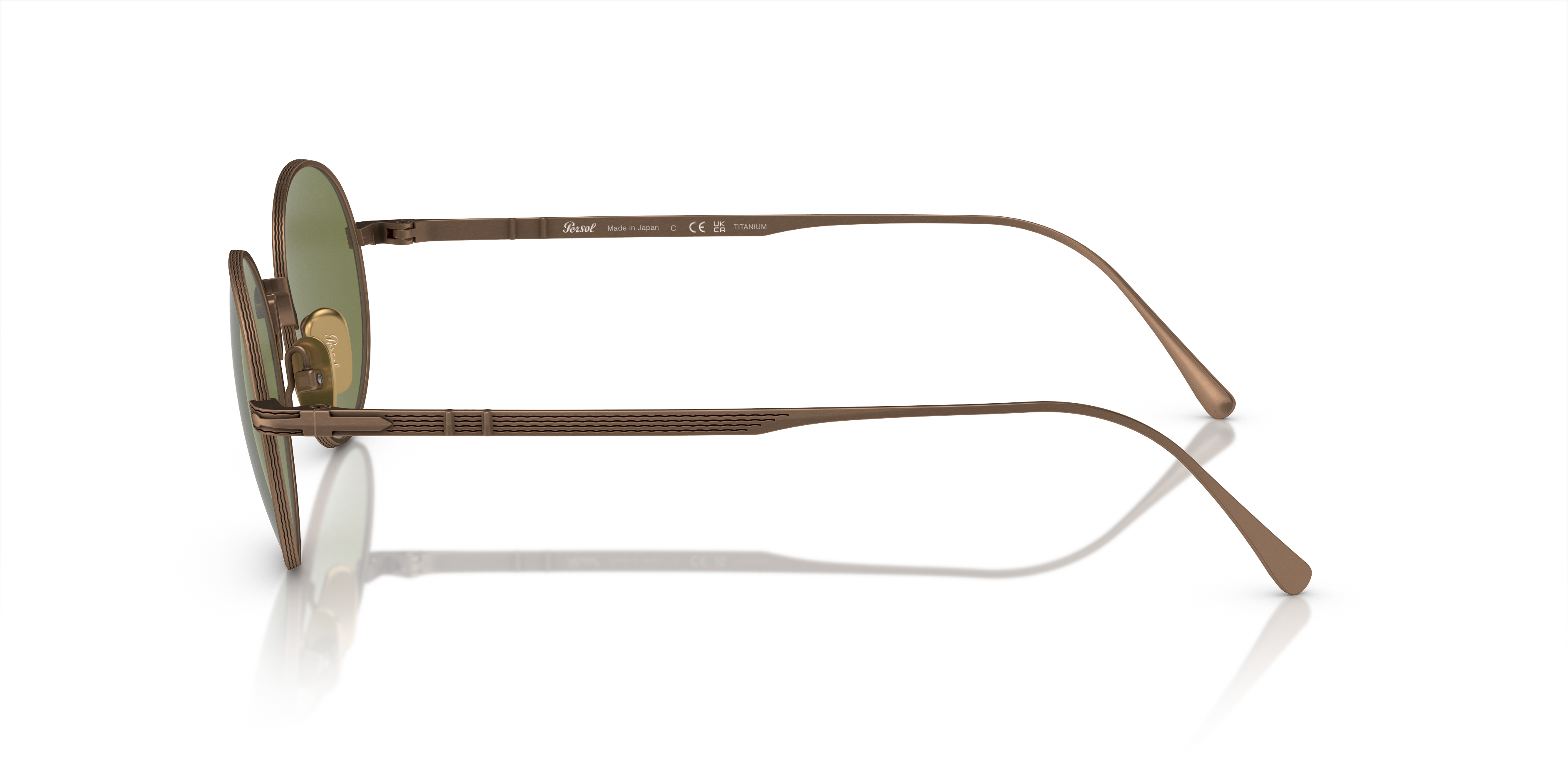 Persol PO5001ST Oval Sunglasses - Titanium Frame With Blue Lenses & Meflecto Comfort System