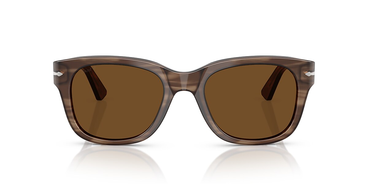 Persol Dark Brown Sunglasses Persol PO3269S 1160AF Sunglasses Brown Cut Tortoise  main image 3