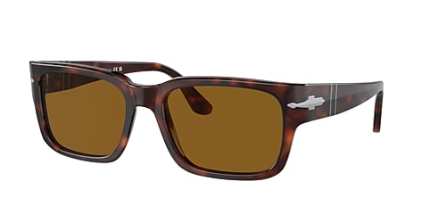 Persol Polarized Rectangular Sunglasses In Brown