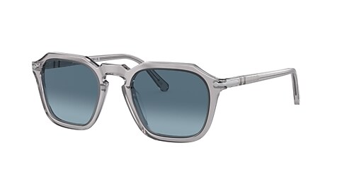 Persol Po3292s Transparent Grey Sunglasses In Azure Gradient Blue
