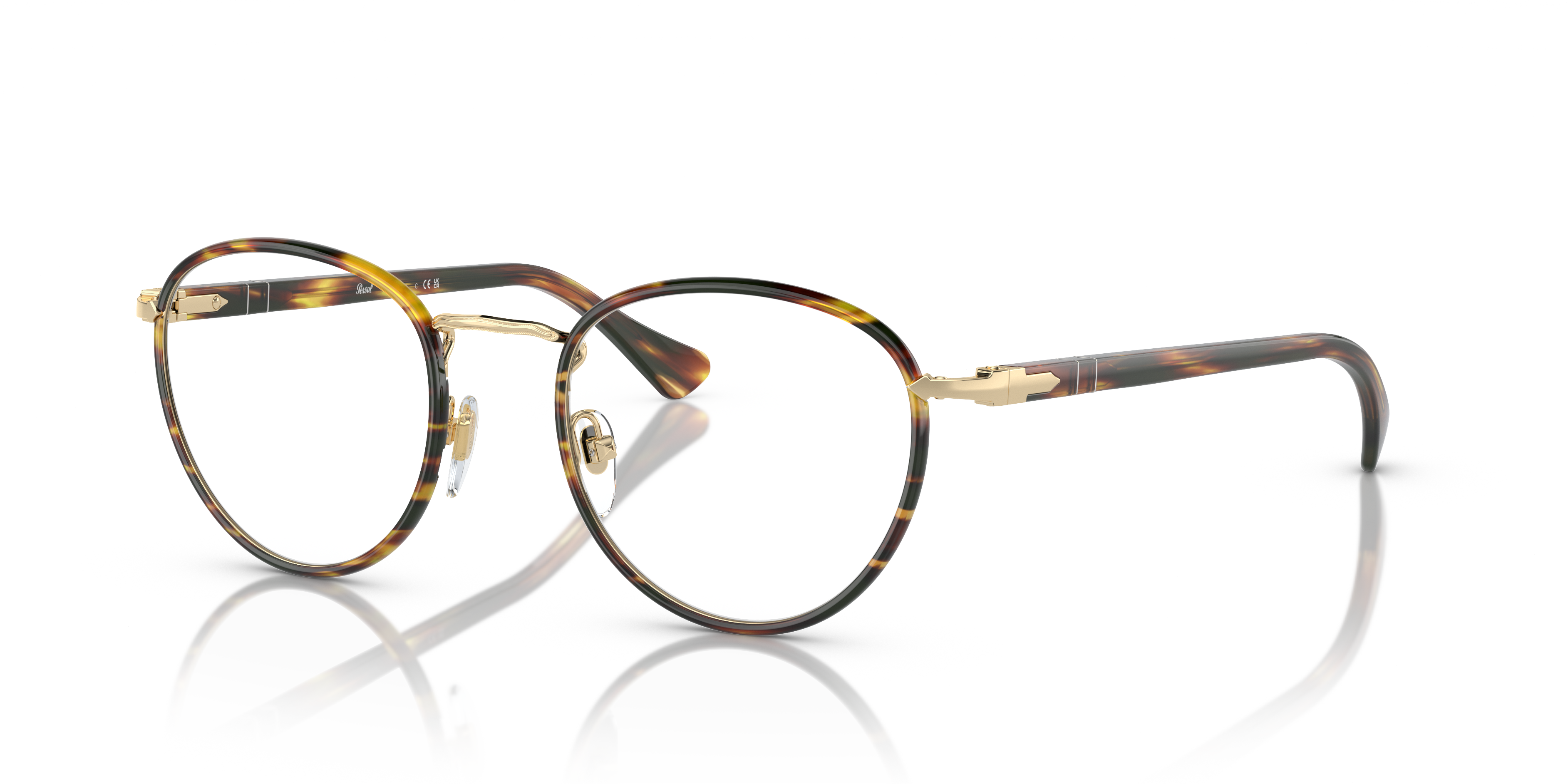 Lunettes De Vue PO2410VJ Caffe Gold Clear Metal Persol Persol France