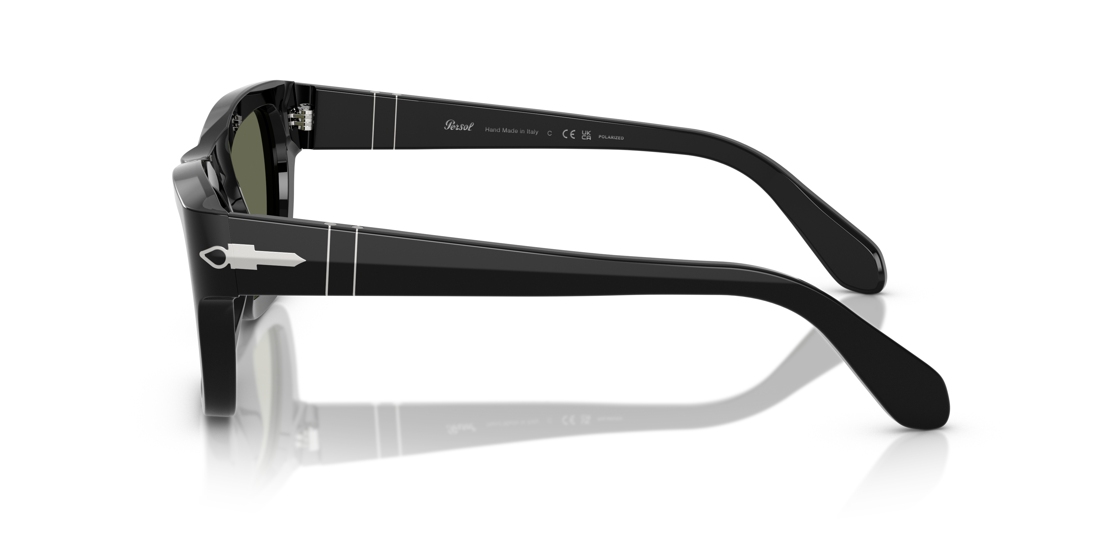 Persol Official Men's Sunglasses PO0091S Black Frame w/Green Polar  Size: XL