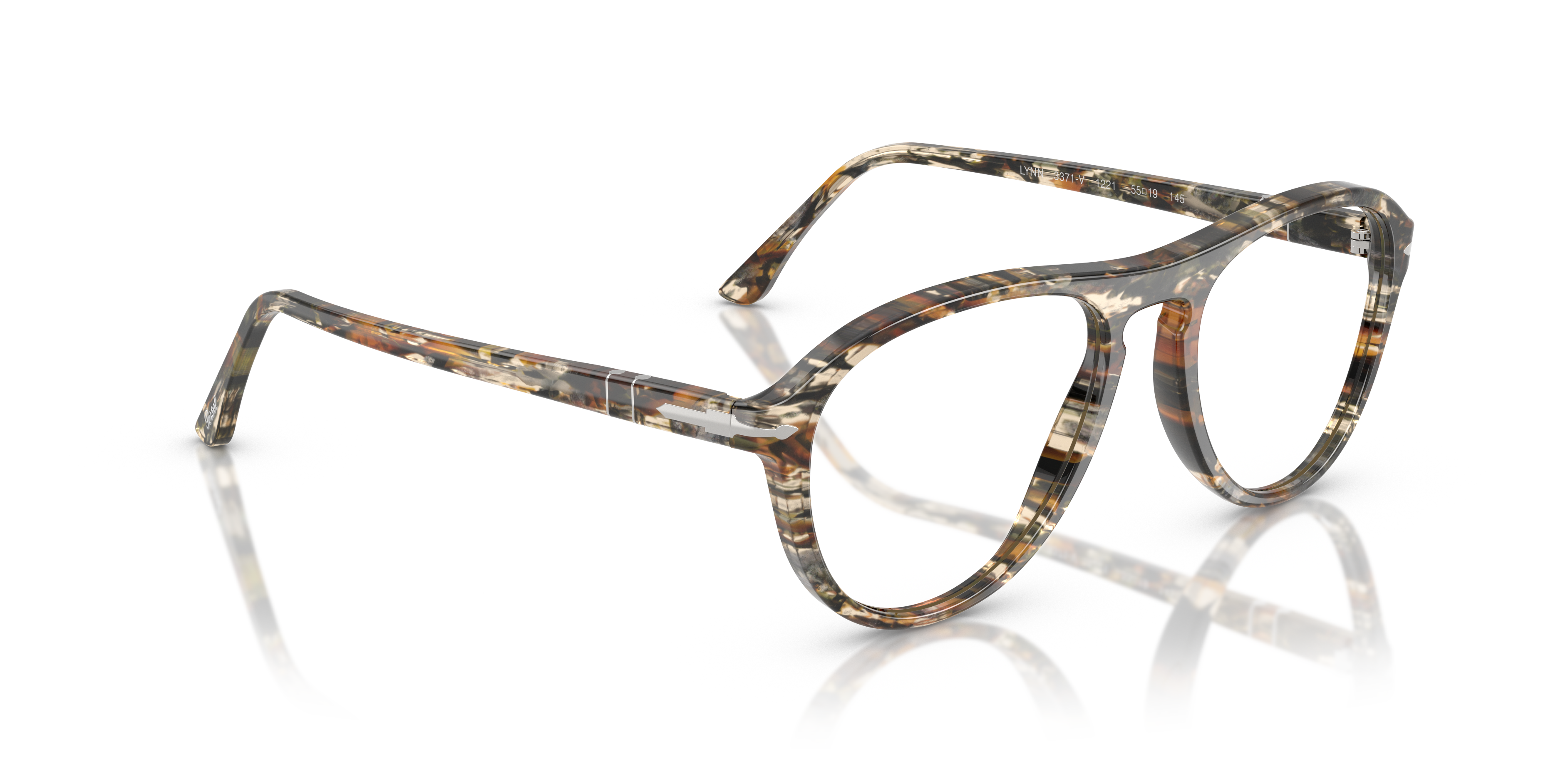 Persol PO3371V - Lynn Eyeglasses in Amber Brown/Pirate Black