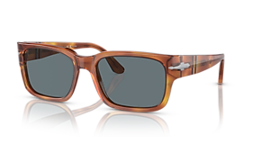 Occhiali Da Sole Persol 0PO3375S 96/56 Terra Di Siena/Azzurro - Quadrato 52mm - Foto 2