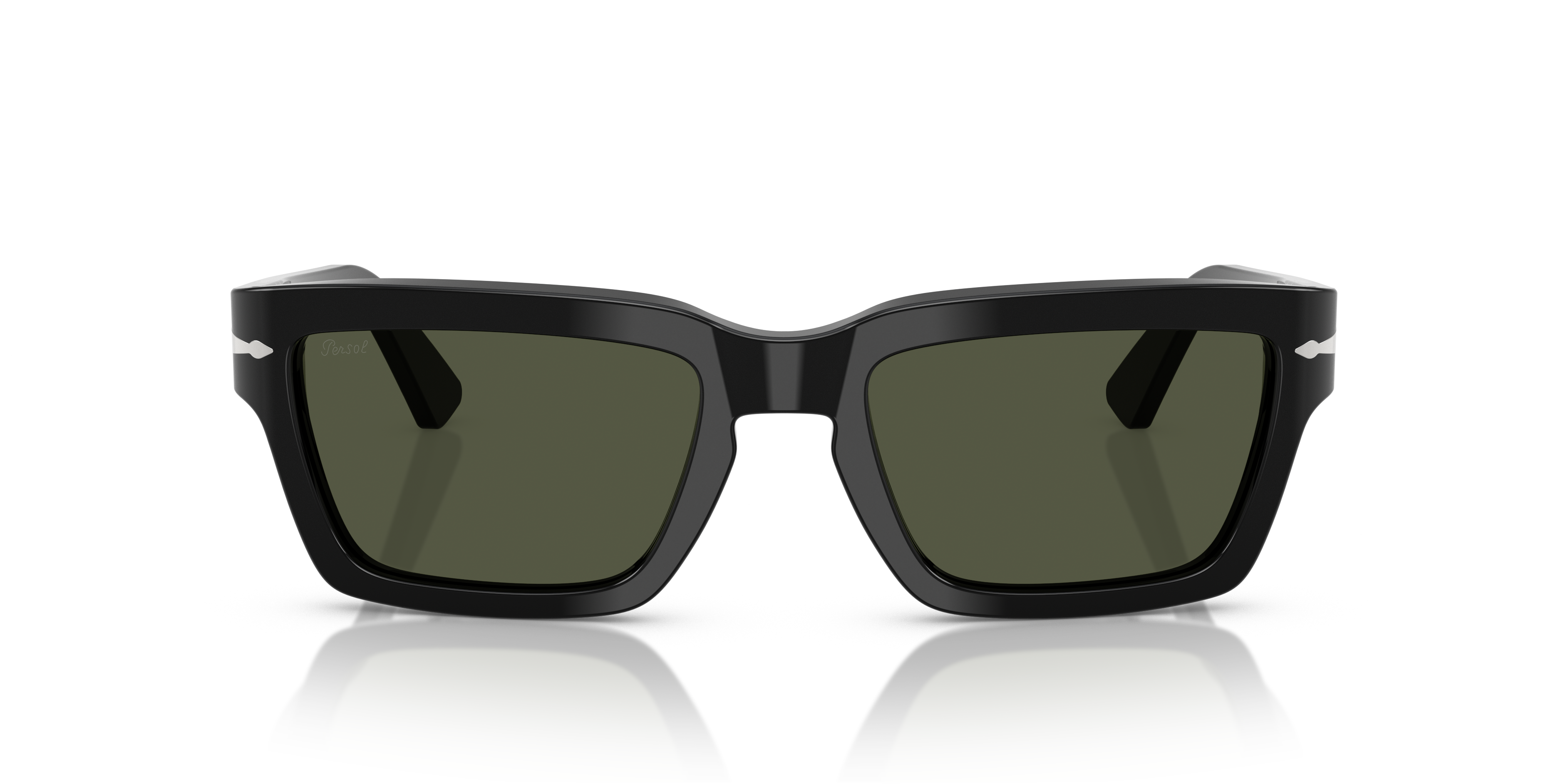 Persol Rectangular Frame Sunglasses In Green