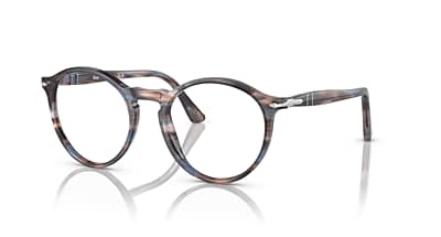 Persol PO3285V Eyeglasses in Striped Blue | Persol® Persol USA Persol PO3285V Eyeglasses in Striped Blue | Persol® Persol USA