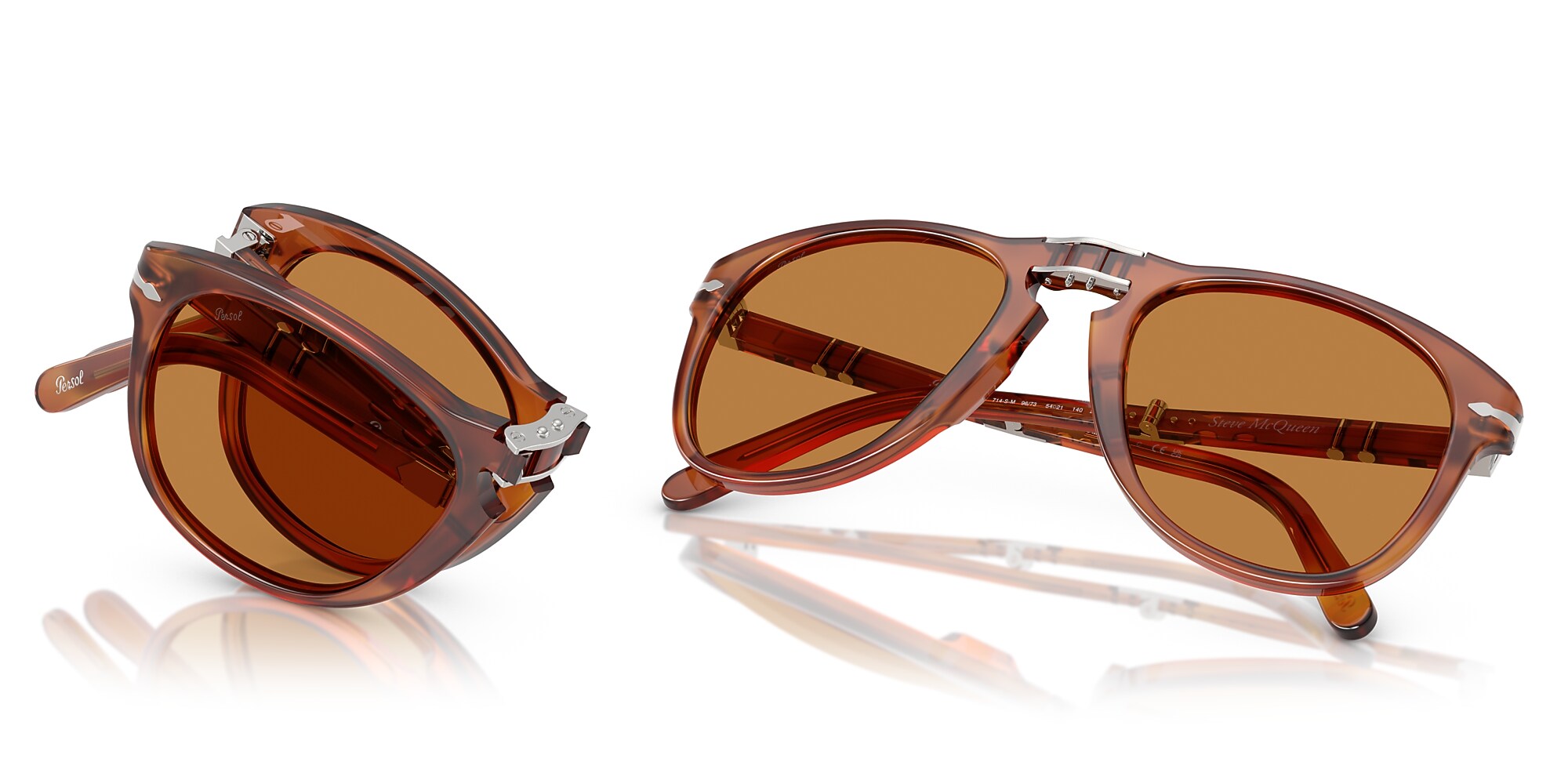 Lunettes De Soleil Persol Steve McQueen Limited Edition 714SM Terra Di Siena 54/21 - Neuf Avec Étiquettes